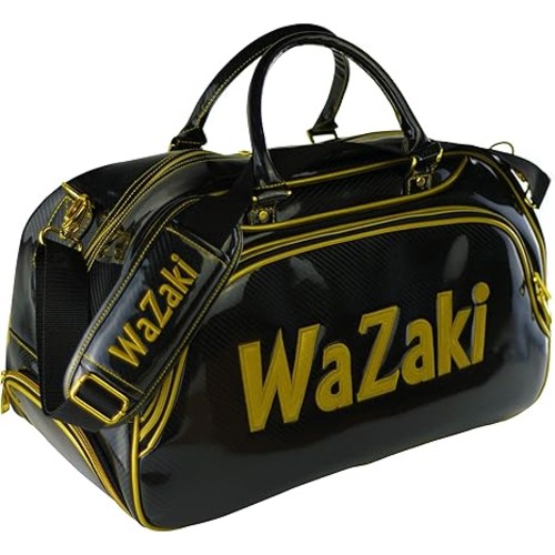 WaZaki-Black-Gold-Turf-Line-Waterproof-Classic-Duffle-Golf-Bag